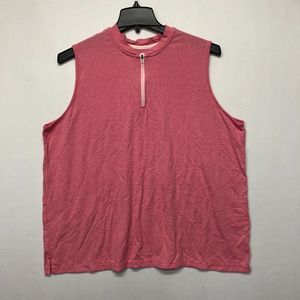 Lands' End Women Sleeveless 1/4 Zip Tank Top Shirt Size 2X Active Golf B244 -24